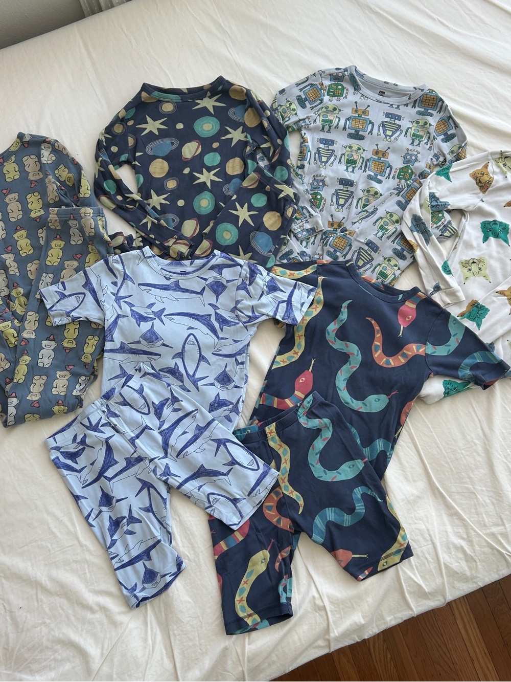 Tea Collection Size 12 Boys Pajama Set Lot of 6